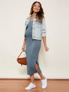 Maternity Split Side Cable Knit Dress