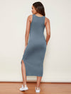 Maternity Split Side Cable Knit Dress