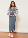 Maternity Split Side Cable Knit Dress