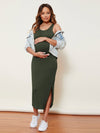 Maternity Split Side Cable Knit Dress