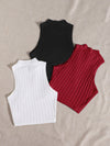 EZwear 3 Pack Mock Neck Rib knit Tank Top