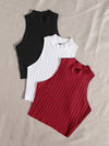 EZwear 3 Pack Mock Neck Rib knit Tank Top