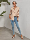 Leopard Jacquard Satin Blouse