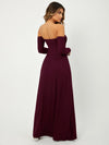 SXY Off Shoulder High Split Dress