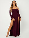 SXY Off Shoulder High Split Dress