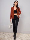 Solid Notch Neck Blazer