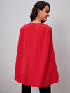 Solid Open Front Cloak Sleeve Blazer