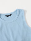 EZwear F Asymmetrical Hem Rib knit Crop Tank Top