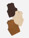 EZwear 3 Pack Mock Neck Rib knit Tank Top