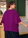 Plus Butterfly Sleeve Overlay Blouse