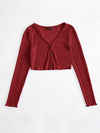 Lettuce Edge Waffle Knit Button Up Top