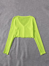 Lettuce Edge Waffle Knit Button Up Top