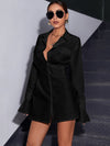 Flap Detail Flounce Sleeve Shirt Dress