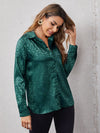 Leopard Jacquard Satin Blouse