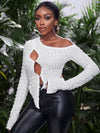 Asymmetrical Neck Cut Out Asymmetrical Top