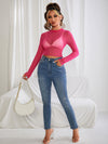Sheer Geo Mesh Crop Top Without Bra