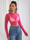 Sheer Geo Mesh Crop Top Without Bra