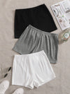 Plus 3 Pack Rib knit Biker Shorts