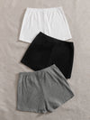 Plus 3 Pack Rib knit Biker Shorts