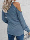 Marled Knit Cold Shoulder Tee