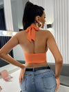 SXY Crisscross Bustier Crop Halter Top