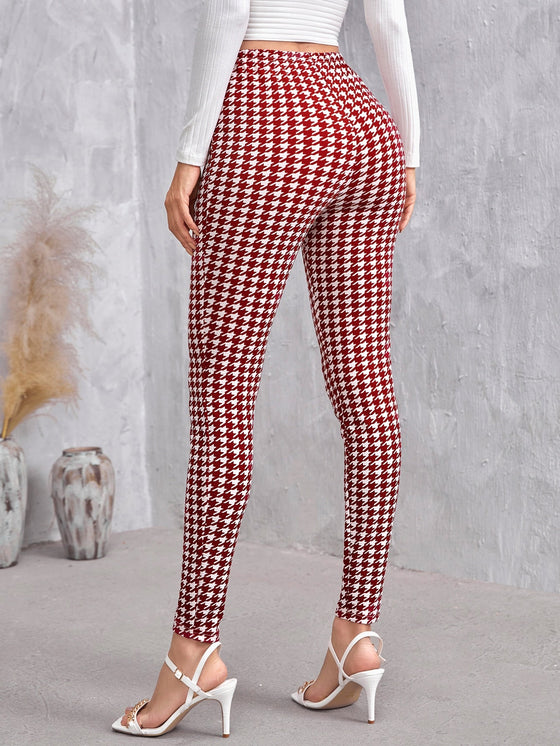 High Waist Houndstooth Leggings