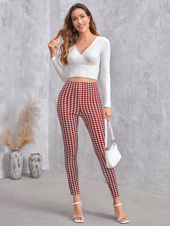 High Waist Houndstooth Leggings