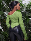 Asymmetrical Neck Cut Out Asymmetrical Top