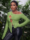 Asymmetrical Neck Cut Out Asymmetrical Top