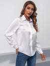 Satin Solid Button Front Shirt