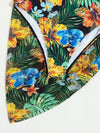 Floral Tropical Print Push Up One Piece Swimsuit With Beach Skirt