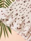Ditsy Floral Ruffle Trim Shirred Top
