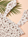 Ditsy Floral Ruffle Trim Shirred Top