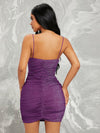 BAE Ruched Detail Glitter Dress