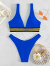 Contrast Trim High Cut Bikini Swimsuit