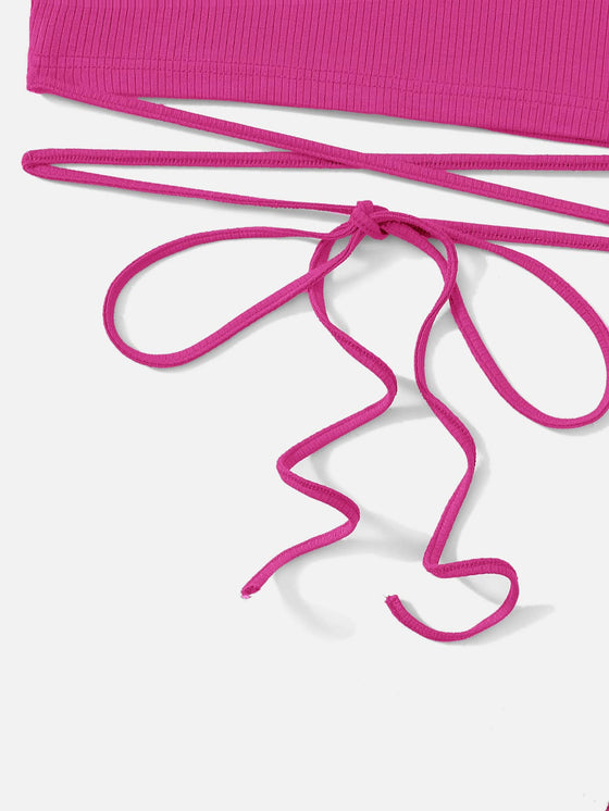 Crisscross Tie Back Crop Tank Top