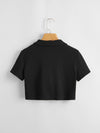 Single Breasted Notched Collar Tee