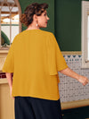 Plus Butterfly Sleeve Overlay Blouse