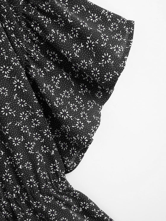 Plus Ditsy Floral Wrap Smock Blouse