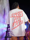 Slogan Graphic Oversized Tee