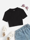 Girls Mock Neck Rib knit Top