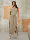 Tie Front Split Thigh Dress