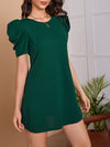 Clasi Puff Sleeve Solid Dress