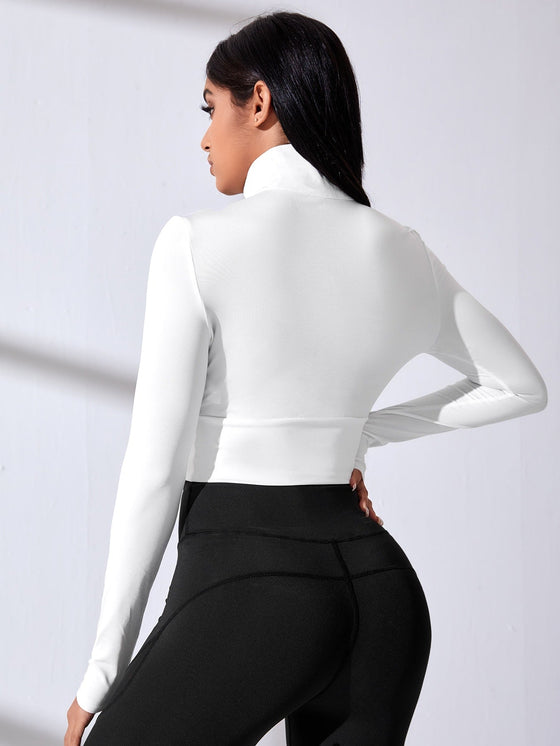 Zip Up Crop Sports Jacket