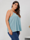 Plus Solid Scallop Trim Cami Top