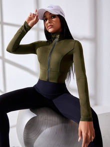  Zip Up Crop Sports Jacket