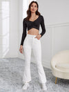 High Waist Flare Leg Corduroy Pants