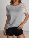 Contrast Lace Raglan Sleeve Tee