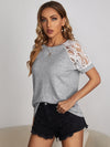 Contrast Lace Raglan Sleeve Tee