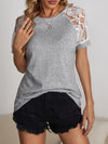 Contrast Lace Raglan Sleeve Tee